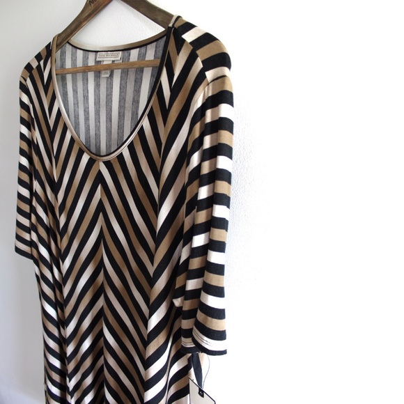 Dana Buchman BNWT Rest Camel Striped Loose Fitted Top 1X - Picture 4 of 7